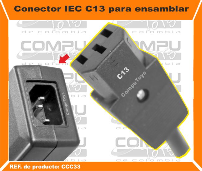 Conector IEC C13 para ensamblar.