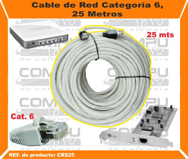 Cable de Red Categoría 6 de 25 Metros