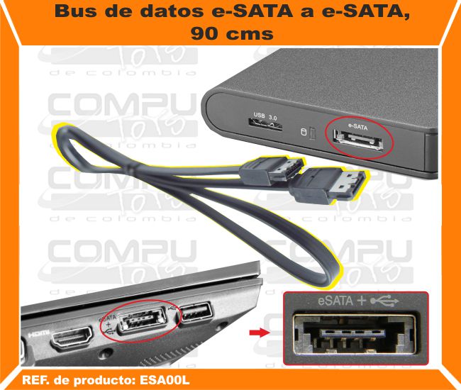 Bus de datos e-SATA a e-SATA 90 cms.