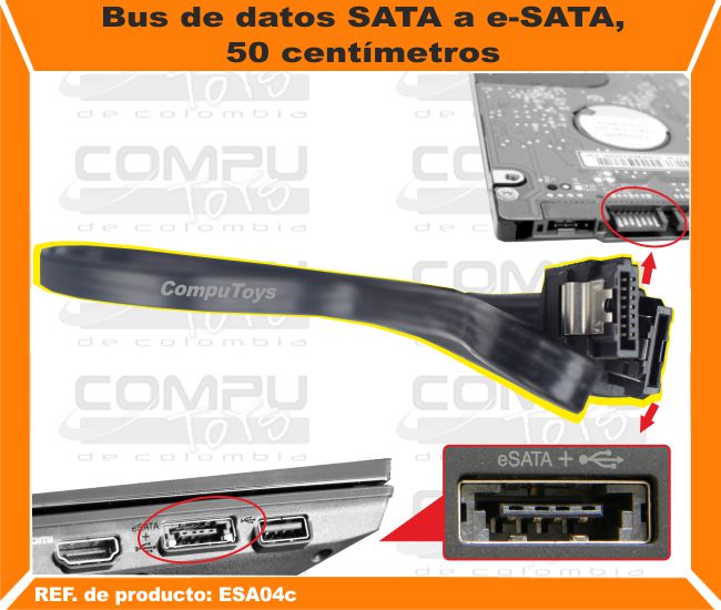Bus de datos SATA a e-SATA 30 centímetros.