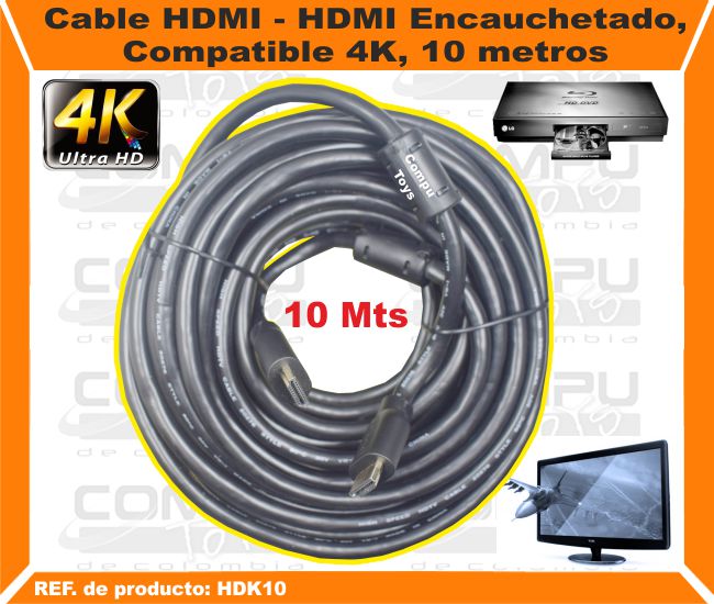 Cable HDMI HDMI Enmallado Compatible 4K 10 metros