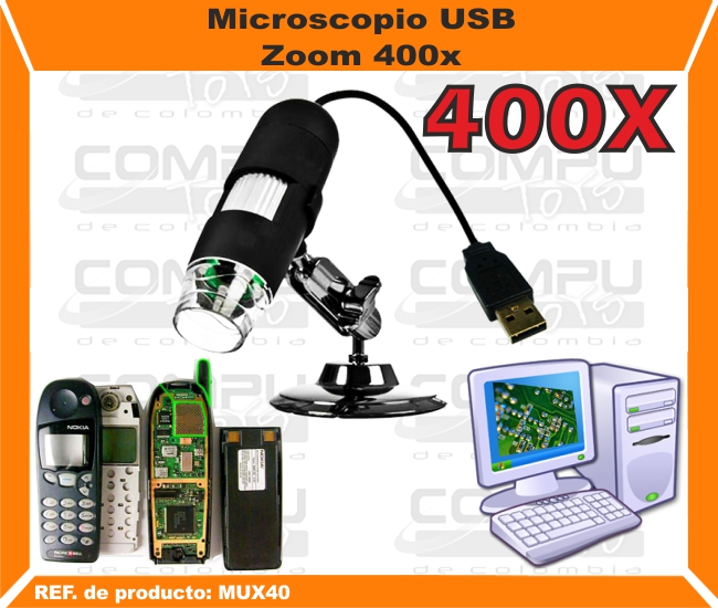 Microscopio USB Zoom 400x.
