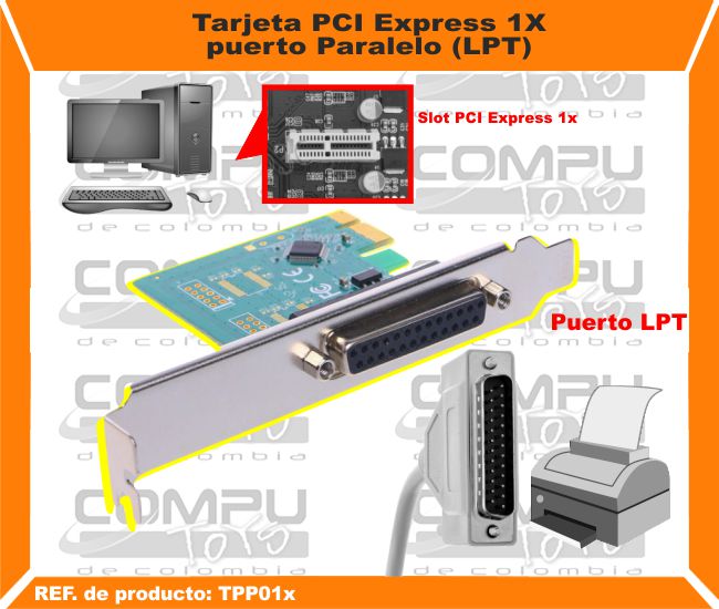 Tarjeta PCI Express 1X puerto Paralelo LPT